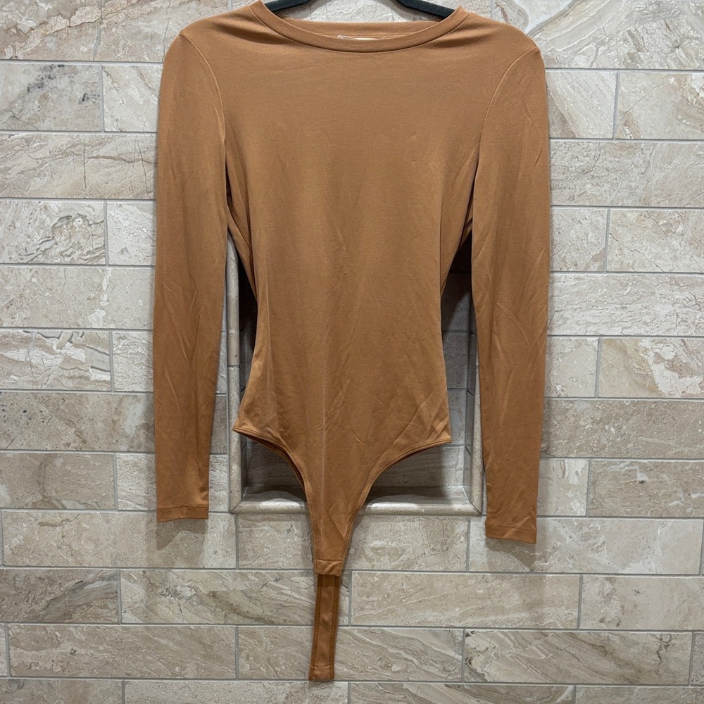 Elodie Camel Long Sleeve Bodysuit